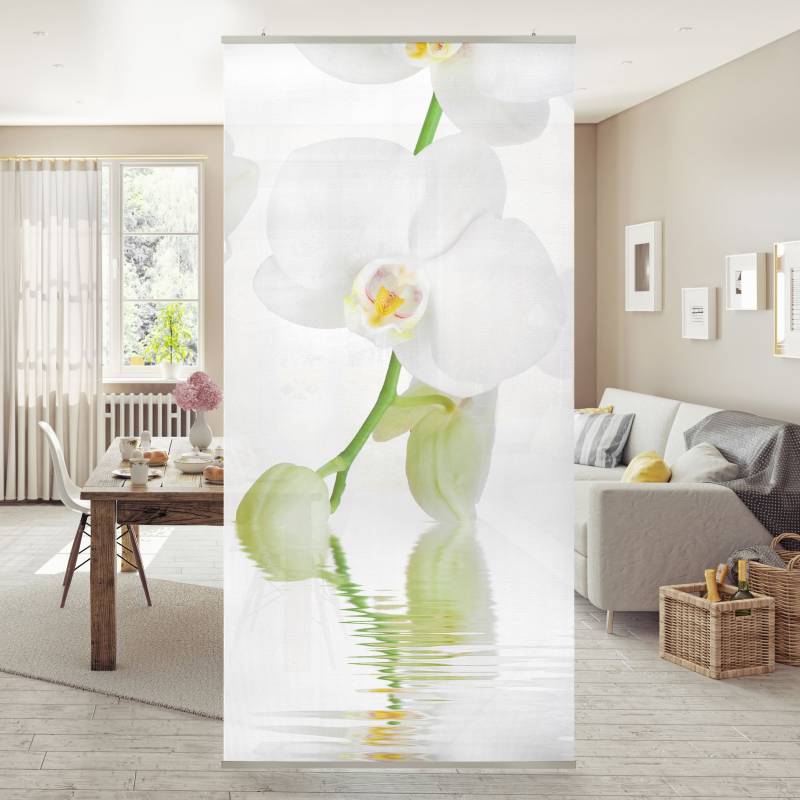 Raumteiler Wellness Orchidee - Weiße Orchidee von Klebefieber