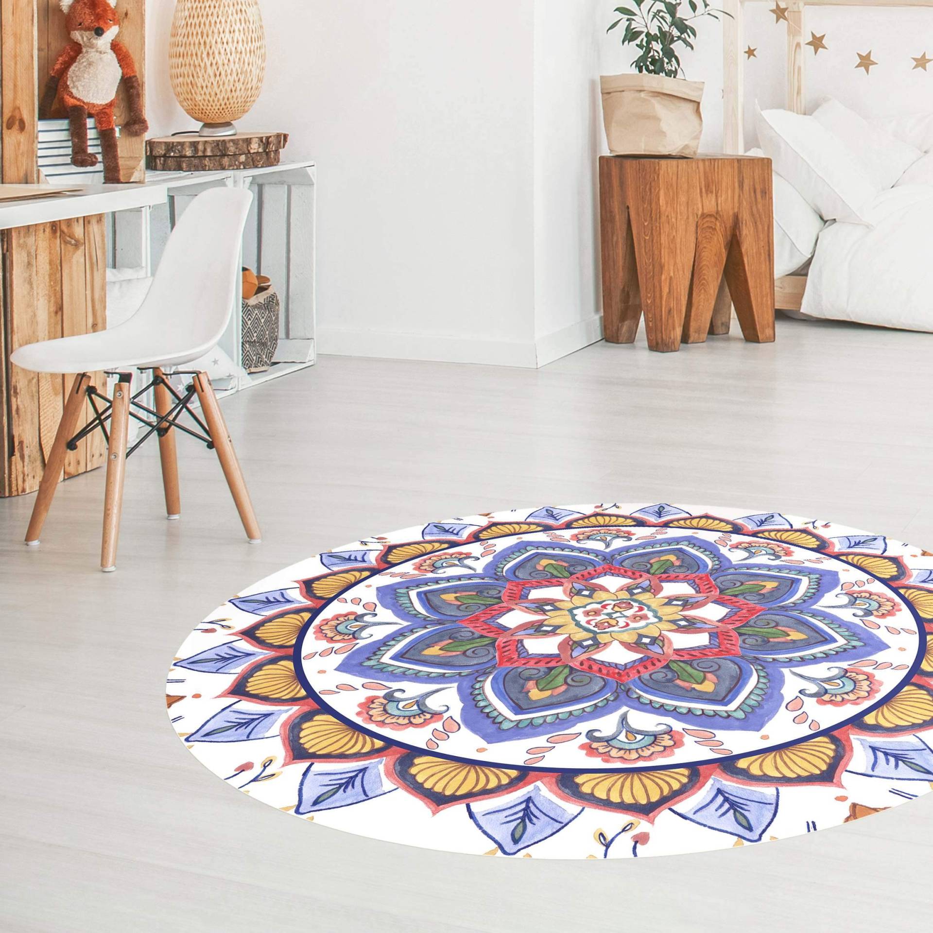 Runder Vinyl-Teppich Mandala Meditation Chakra von Klebefieber