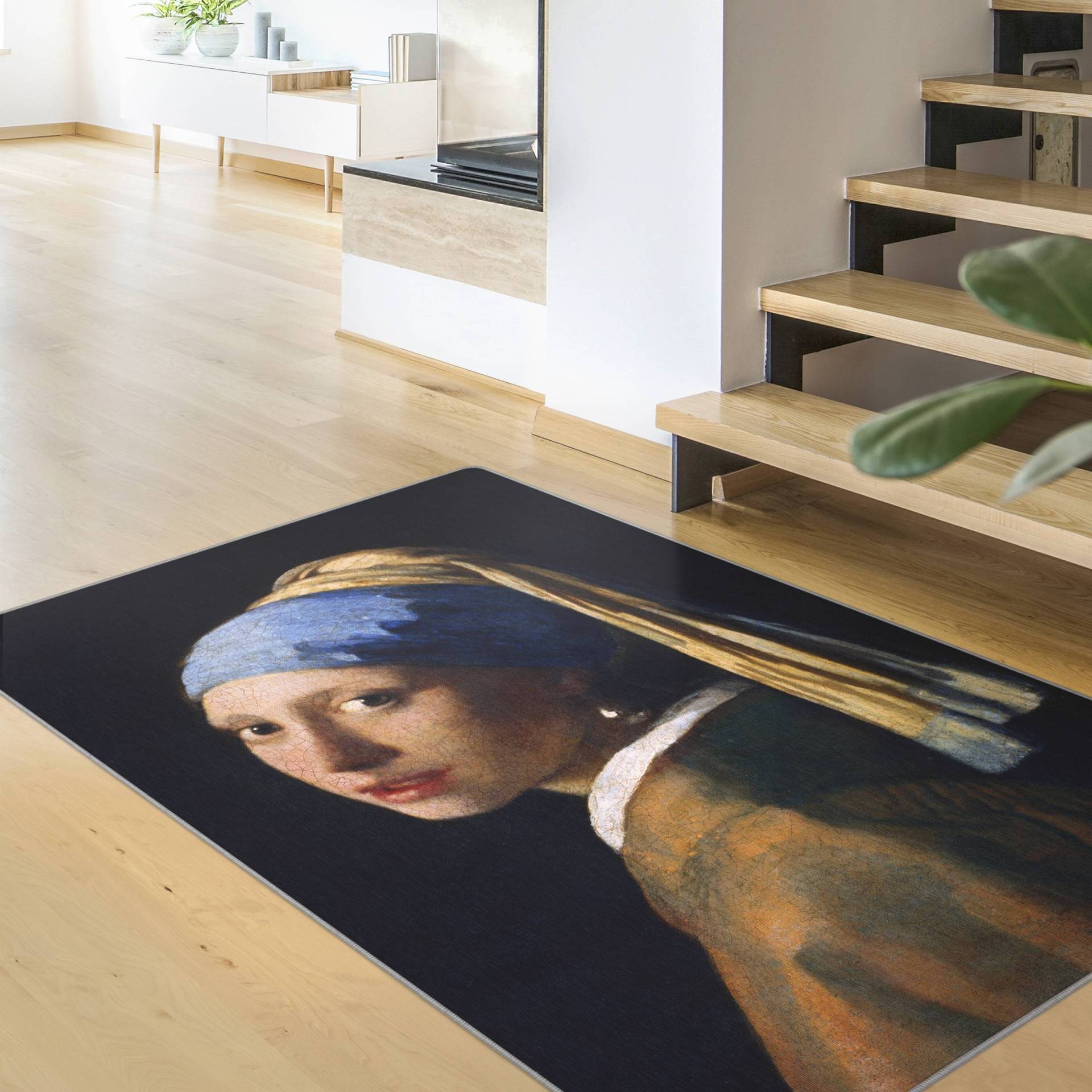 Teppich Jan Vermeer van Delft - Das Mädchen mit dem Perlenohrgehänge von Klebefieber