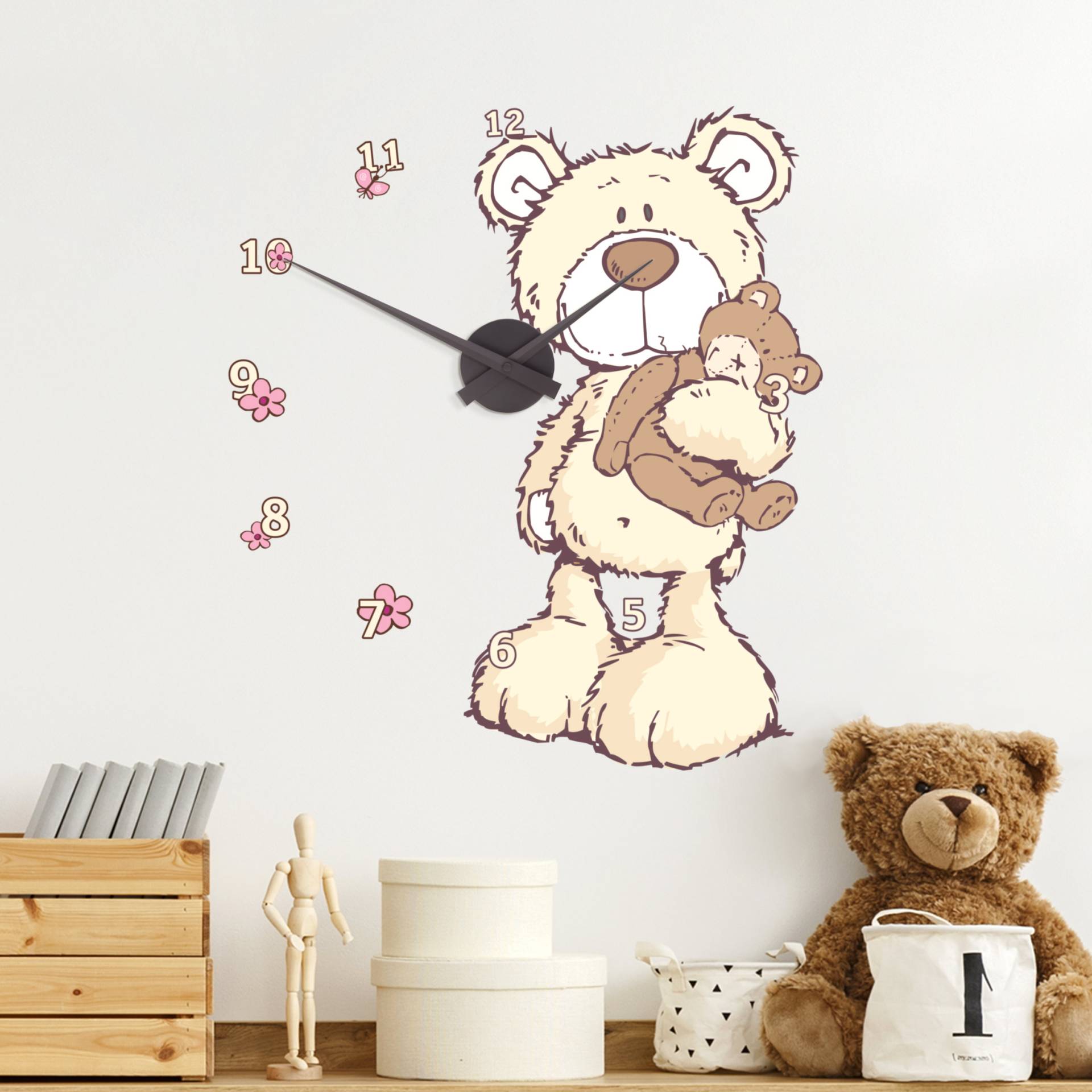 Wandtattoo Kinderzimmer NICI - Classic Bears Uhr von Klebefieber