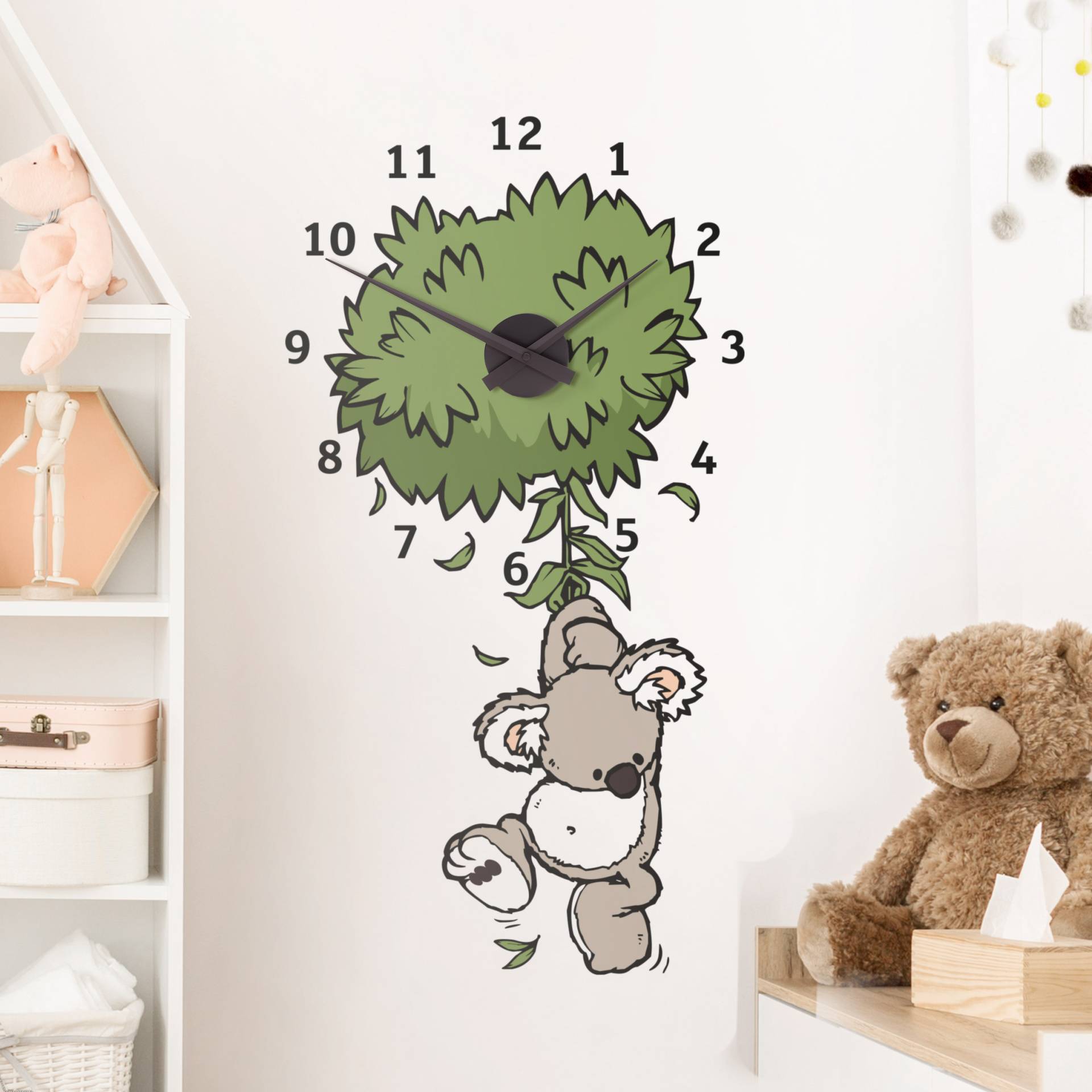 Wandtattoo Kinderzimmer NICI - Wild Friends Koala Uhr von Klebefieber