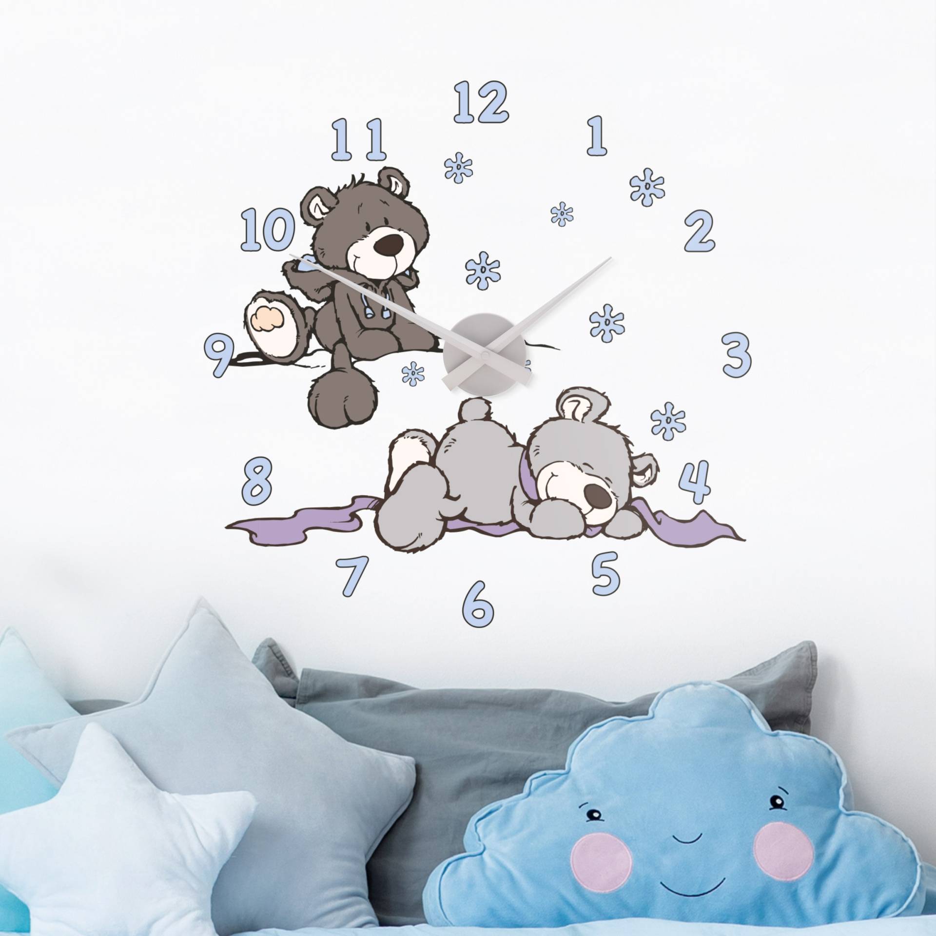 Wandtattoo Kinderzimmer NICI - Winter Bears Uhr von Klebefieber