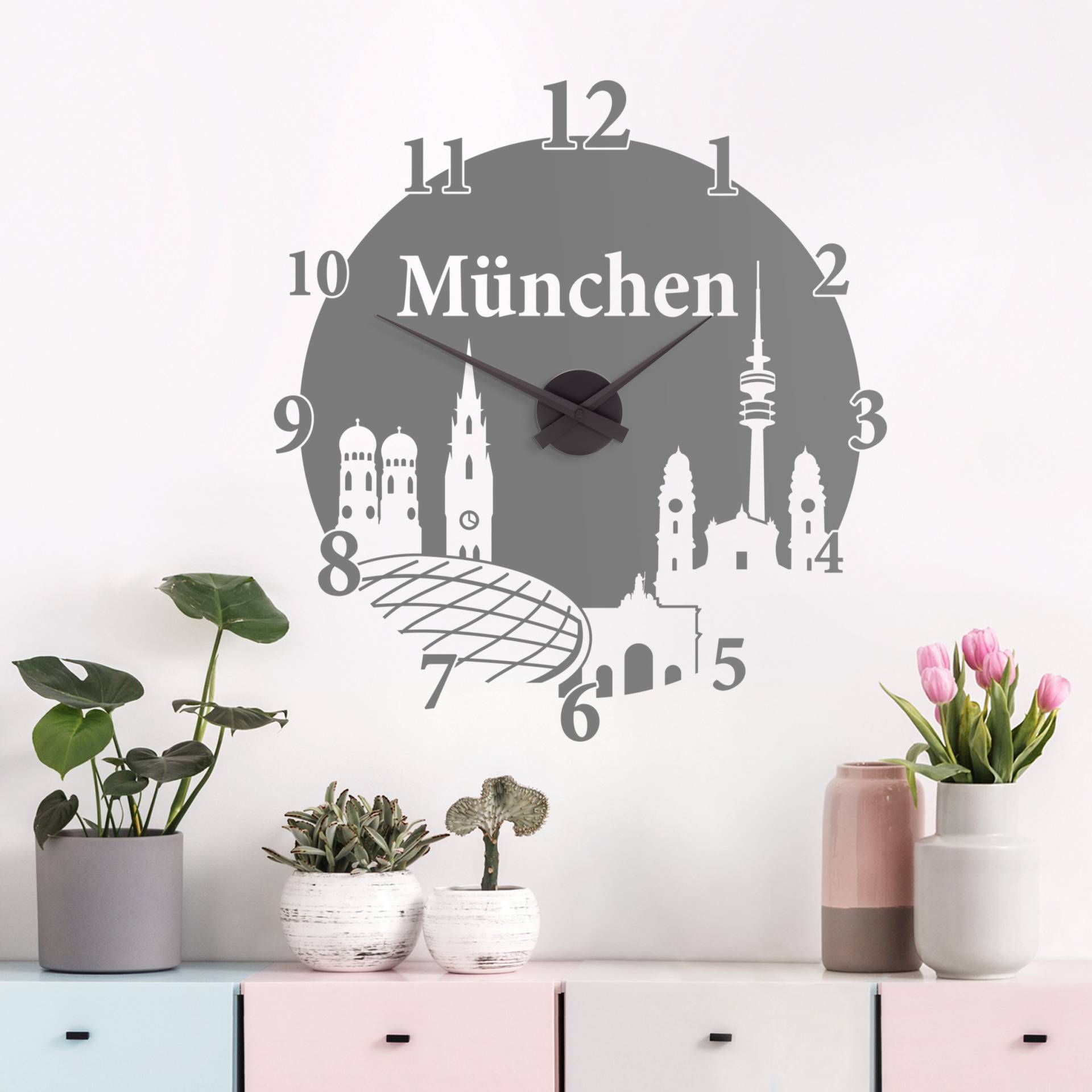 Wandtattoo-Uhr München von Klebefieber