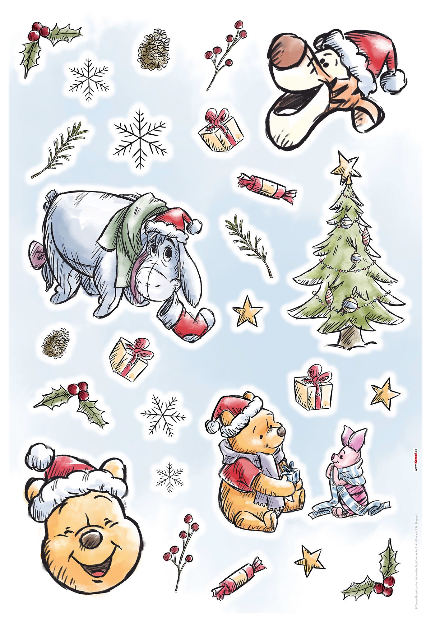 Wandtattoo Winnie Pooh Christmas von Klebefieber