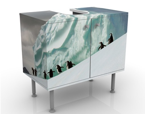 Waschbeckenunterschrank Arctic Penguins von Klebefieber