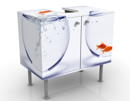 Waschbeckenunterschrank Flying Goldfish von Klebefieber