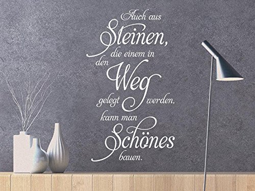 KLEBEHELD® Wandtattoo Auch aus Steinen (Farbe schwarz/Größe 47x80cm) von Klebeheld