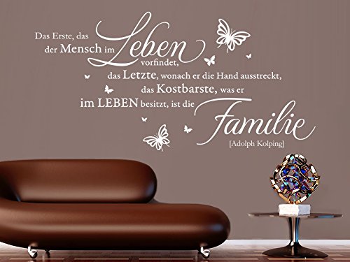 KLEBEHELD® Wandtattoo Das Kostbarste ist die Familie... (Farbe weiss/Größe 80x40cm) von Klebeheld