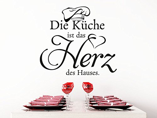 KLEBEHELD® Wandtattoo Die Küche ist das Herz des Hauses. (Farbe hellrosa/Größe 45x40cm) von Klebeheld