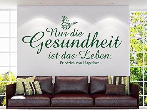 KLEBEHELD® Wandtattoo Gesundheit ist das Leben (Farbe gelb/Größe 140x70cm) von Klebeheld