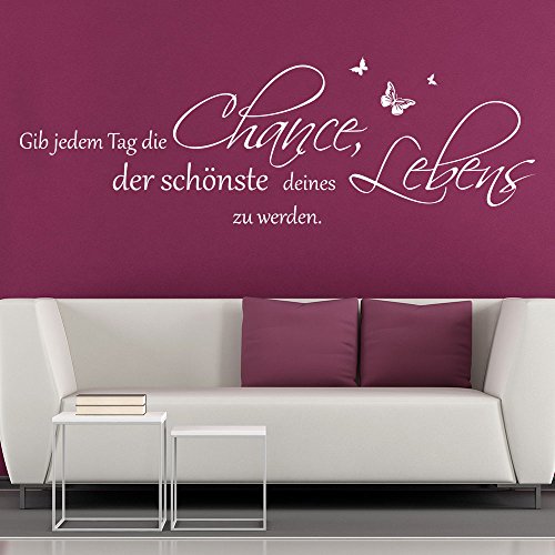 KLEBEHELD® Wandtattoo Gib jedem Tag die Chance, der schönste deines Lebens zu werden. | Spruch | Größe 100x33cm, Farbe königsblau von Klebeheld