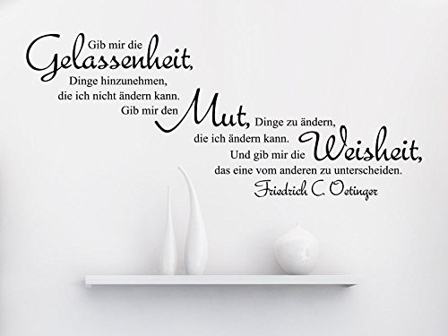 KLEBEHELD® Wandtattoo Gib mir die Gelassenheit Dinge hinzunehmen... (Farbe schwarz/Größe 80x34cm) von Klebeheld