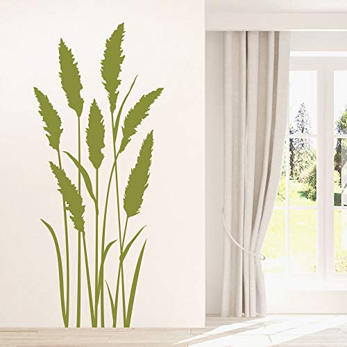 KLEBEHELD® Wandtattoo Gräser - Grashalme - Pampasgras | Gras für Wohnzimmer, Flur, Küche und Schlafzimmer Farbe haselnuss, Größe 58x140cm von Klebeheld