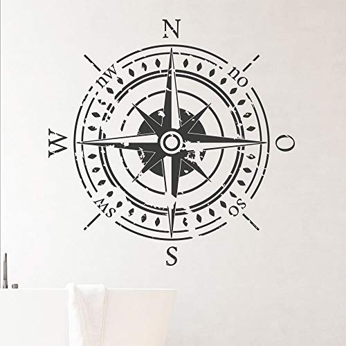 KLEBEHELD® Wandtattoo Kompass Vintage | Wandtattoo Windrose | Himmelsrichtung |Farbe königsblau, Größe 58x58cm von Klebeheld