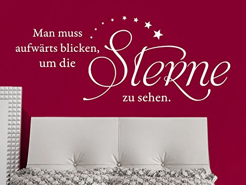 KLEBEHELD® Wandtattoo Man muss aufwärts blicken um die Sterne zu sehen. (Farbe schwarz/Größe 100x40cm) von Klebeheld