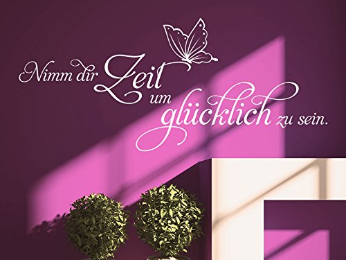 KLEBEHELD® Wandtattoo Nimm dir Zeit glücklich zu sein... (Farbe rot/Größe 100x43cm) von Klebeheld