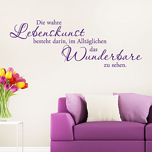 KLEBEHELD® Wandtattoo Spruch Die wahre Lebenskunst besteht darin, im Alltäglichen das Wunderbare zu sehen Farbe weiss, Größe 80x29cm von Klebeheld