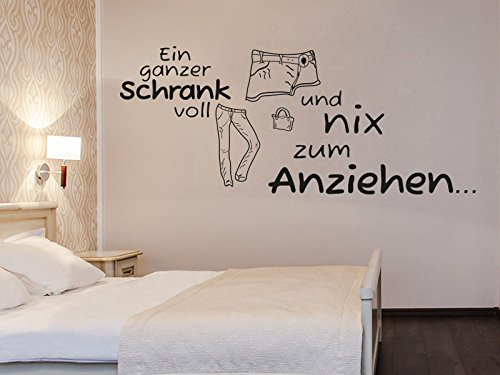 KLEBEHELD® Wandtattoo Spruch Ein ganzer Schrank voll Kleider und nix zum anziehen von Klebeheld