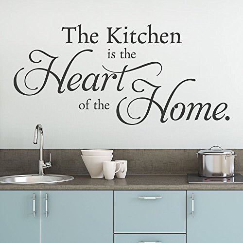 KLEBEHELD® Wandtattoo The Kitchen is the heart of the home | Küchenspruch | Größe 60x28cm, Farbe hellbraun von Klebeheld