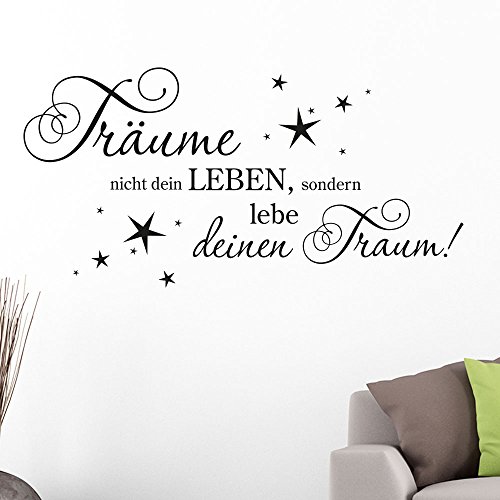 KLEBEHELD® Wandtattoo Träume nicht dein Leben, sondern lebe deinen Traum Farbe beige, Größe 100x50cm von Klebeheld