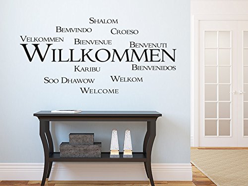 KLEBEHELD® Wandtattoo Willkommen in verschiedenen Sprachen von Klebeheld