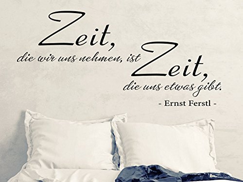 KLEBEHELD® Wandtattoo Zeit, die wir uns nehmen, ist Zeit, die uns etwas gibt. - Ernst Ferstl (Farbe grau/Größe 60x28cm) von Klebeheld