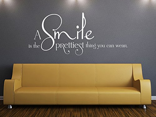 KLEBEHELD® Wandtattoo A smile is the prettiest thing you can wear. (Farbe dunkelrot/Größe 60x26cm) von Klebeheld