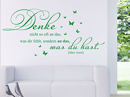 KLEBEHELD® Wandtattoo Denke nicht so oft an das was dir fehlt... (Farbe schwarz/Größe 80x37cm) von Klebeheld