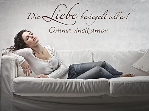 KLEBEHELD® Wandtattoo Die Liebe besiegelt alles - 'Omnia vincit amor' - von Klebeheld