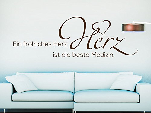 KLEBEHELD® Wandtattoo Ein fröhliches Herz ist die beste Medizin. von Klebeheld