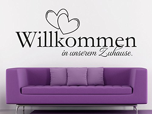 KLEBEHELD® Wandtattoo Herzlich Willkommen in unserem Zuhause von Klebeheld