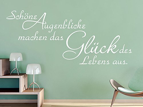 KLEBEHELD® Wandtattoo Schöne Augenblicke machen das Glück des Lebens aus. (Farbe hellbraun/Größe 60x26cm) von Klebeheld