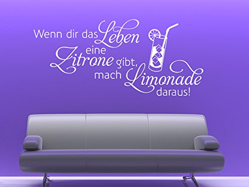 KLEBEHELD® Wandtattoo Spruch Wenn dir das Leben eine Zitrone gibt mach Limonade daraus! von Klebeheld