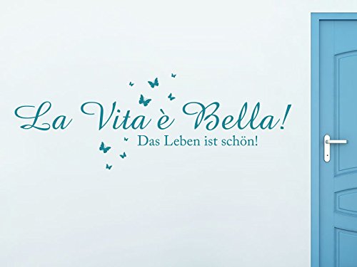 Klebeheld Wandtattoo La Vita è Bella! (Farbe dunkelgrau/Größe 80x28cm) von Klebeheld