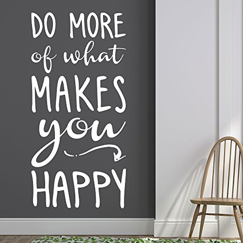 Wandtattoo Do more of what makes you happy! | Englischer Wandspruch | Farbe lavendel, Größe 39x80cm von Klebeheld