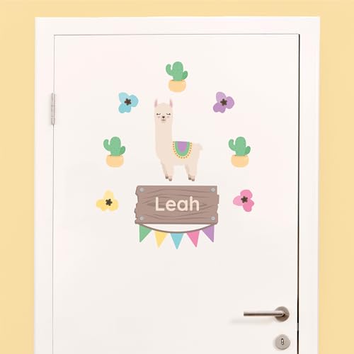 Klebekerlchen - Tür-Sticker für dein Kinderzimmer - Dschungel-Tiere Lama von Klebekerlchen
