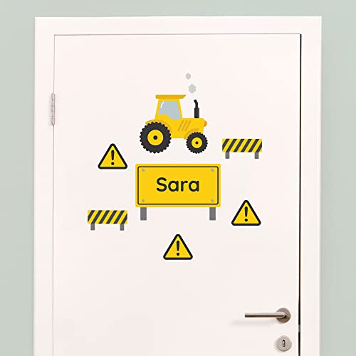 Klebekerlchen - Tür-Sticker für dein Kinderzimmer - Baufahrzeuge Traktor von Klebekerlchen