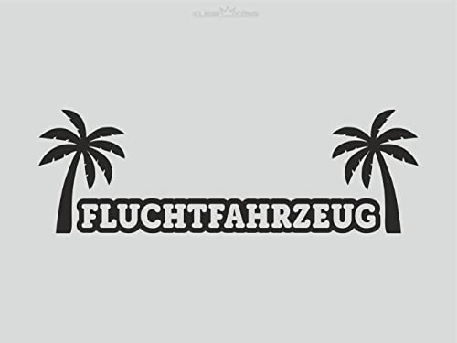 KLEBEKÖNIG Aufkleber Fluchtfahrzeug - Sticker Autoaufkleber Scheibenaufkleber Motorradaufkleber Meer Camping - 2 Größen (55 cm x 18 cm) von Klebe könig
