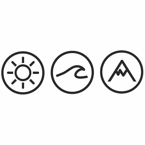 KLEBEKÖNIG Aufkleber Sonne Welle Berg Kreise - Sticker Autoaufkleber Scheibenaufkleber Motorradaufkleber Meer Camping - 2 Größen (45 cm x 14 cm) von Klebe könig