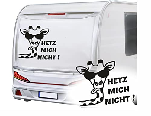 KLEBEKÖNIG Giraffe Hetz mich nicht | Aufkleber für Wohnmobil Auto Caravan Wohnwagen Van Sticker Aufkleber Autoaufkleber von Klebe könig