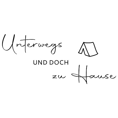KLEBEKÖNIG Unterwegs und doch Zuhause - Sticker Autoaufkleber Scheibenaufkleber Motorradaufkleber Meer Camping Wohnmobil Van Caravan Motorrad von Klebe könig