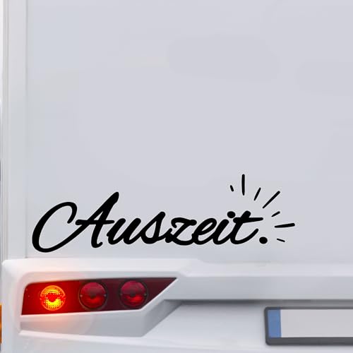 KLEBEKÖNIG Wohnmobil Aufkleber - Auszeit - Wohnwagen Camper Van Sticker Autoaufkleber Scheibenaufkleber Wohnwagenaufkleber groß von Klebe könig