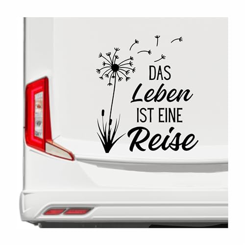 KLEBEKÖNIG Wohnmobil Wohnwagen Aufkleber - Das Leben ist eine Reise Pusteblume - Camping Autoaufkleber Reisen Van Bus Dekor Caravan Wohnanhänger Camper von Klebe könig