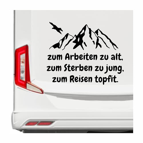 KLEBEKÖNIG Wohnmobil Wohnwagen Aufkleber - Zum Arbeiten zu alt - Camping Autoaufkleber Reisen Van Bus Dekor Caravan Wohnanhänger Camper von Klebe könig