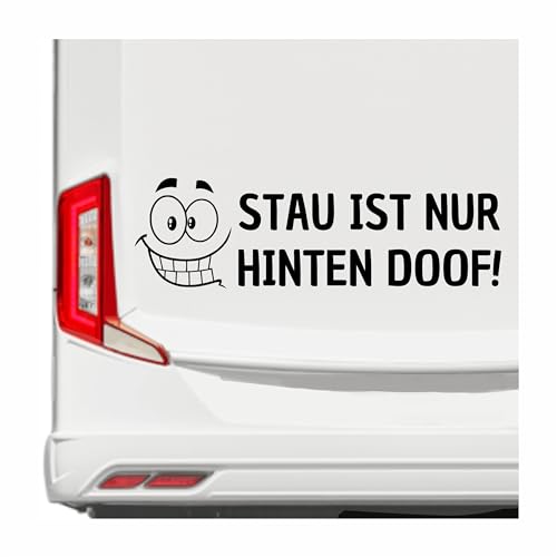 KLEBEKÖNIG Wohnwagen Wohnmobil Aufkleber - Stau ist nur hinten doof - Camping Autoaufkleber Reisen Van Bus Dekor Caravan Wohnanhänger Camper von Klebe könig
