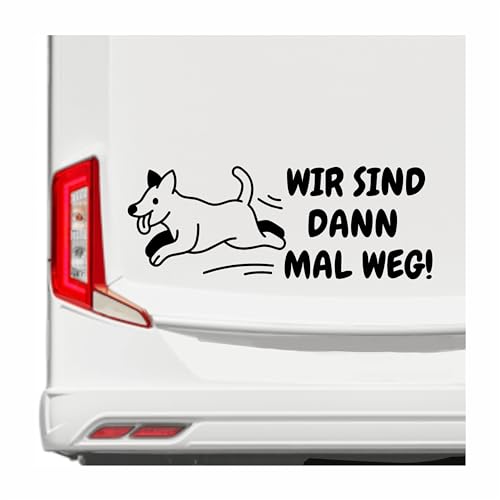 KLEBEKÖNIG Wohnwagen Wohnmobil Aufkleber - -Wir sind dann mal weg Hund - Camping Autoaufkleber Reisen Van Bus Dekor Caravan Wohnanhänger Camper von Klebe könig