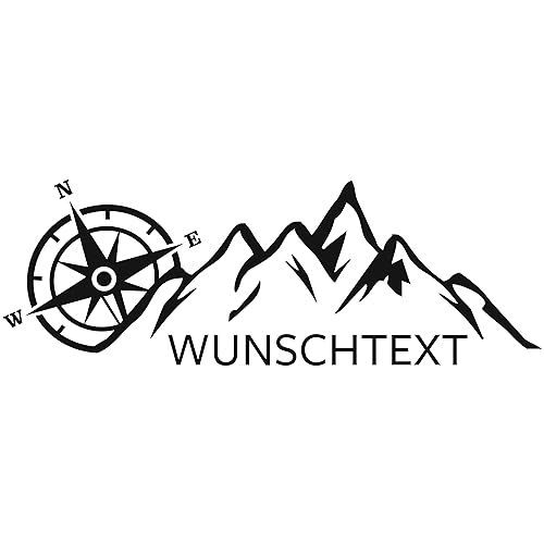 KLEBEKÖNIG Wunschtext Gebrige Berg Aufkleber Wohnmobil Wohnwagen personalisierbar Autoaufkleber Auto Caravan Motorrad von Klebe könig