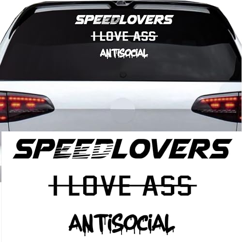 KLEBEKÖNIG XL Autoaufkleber - Speedlover 57x25cm - Tuning Auto Aufkleber Sticker sprüche Stickerbomb Heckscheibenaufkleber Jdm Auto-Aufkleber Fahrzeug Dekor Heckscheibe Tuningsticker Decal von Klebe könig