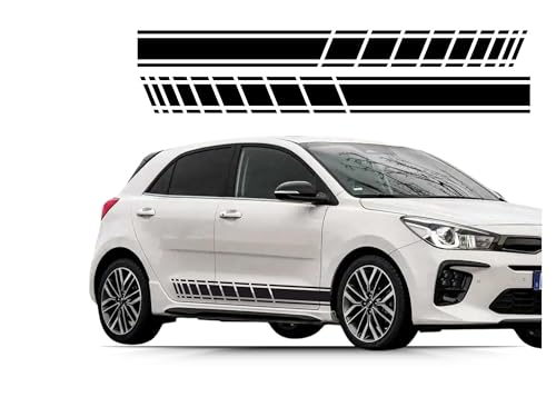 Klebekönig Seitenstreifen Autoaufkleber - Racing Sport Set 2-Teilig - Rallystreifen Tuning Aufkleber 160x15cm Sticker für Auto Auto-Aufkleber Fahrzeug Dekor Folie von Klebe könig