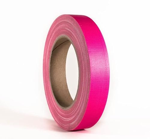 19 mm x 25 Neon Pink Gewebeband Fluoreszierendes Neon Klebeband Schwarzlicht Gaffa Reaktivband, Tape/Leuchtband für Parteien Kunst Handwerk Dekorationen/Industrie (19mm x 25m, Neonpink) von Klebeland